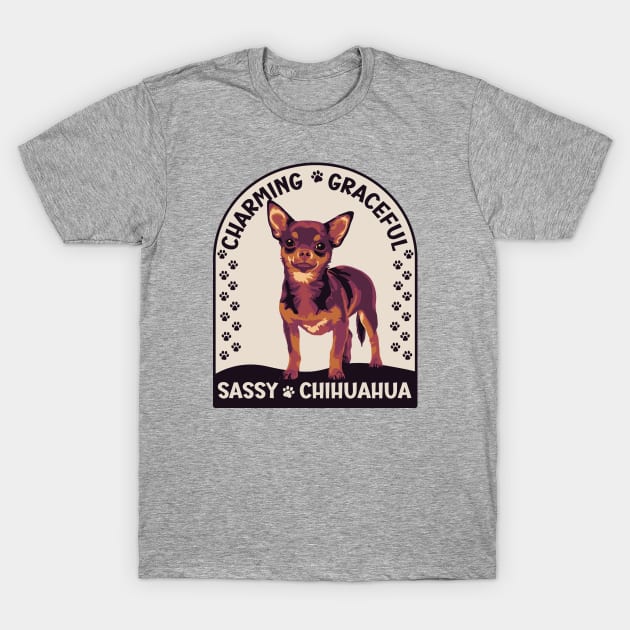 Charming Graceful Sassy Chihuahua Painting T-Shirt by Slightly Unhinged